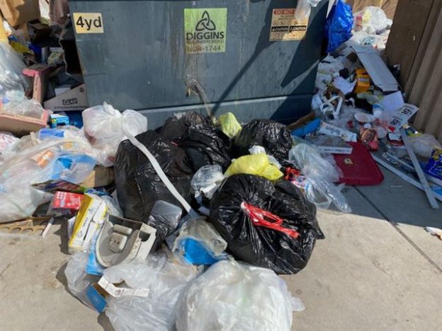 Dumpster before